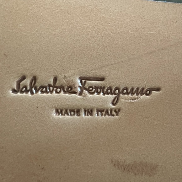 Salvatore Ferragamo Olive Suede Loafers with Silver Accent - Picture 2 of 5